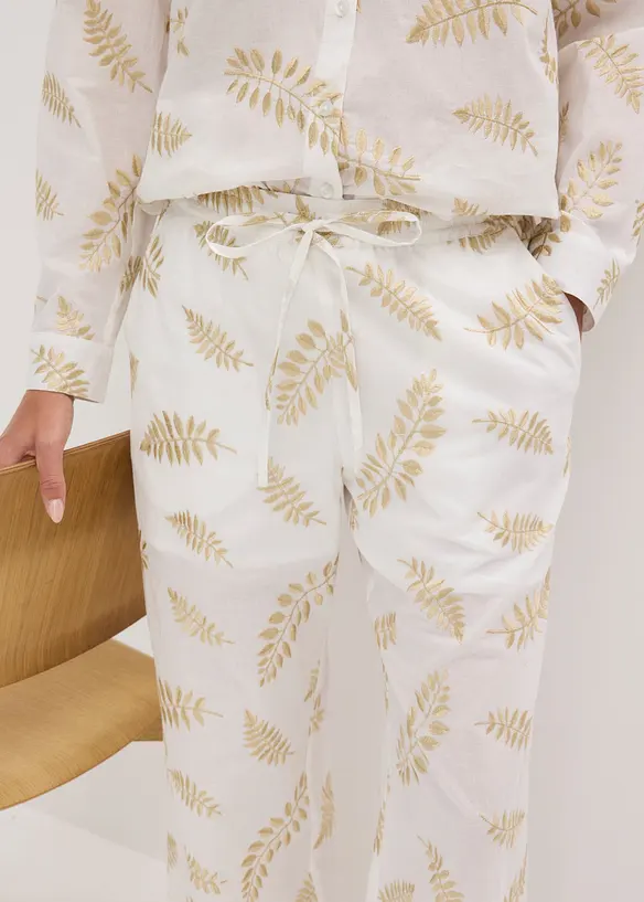 Palazzo-Hose aus reiner Baumwolle mit Stickerei, bonprix