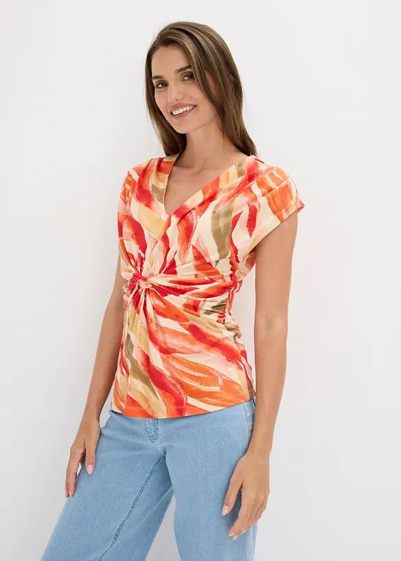 Shirt mit Drapierung aus softem Viskose-Mix, bonprix