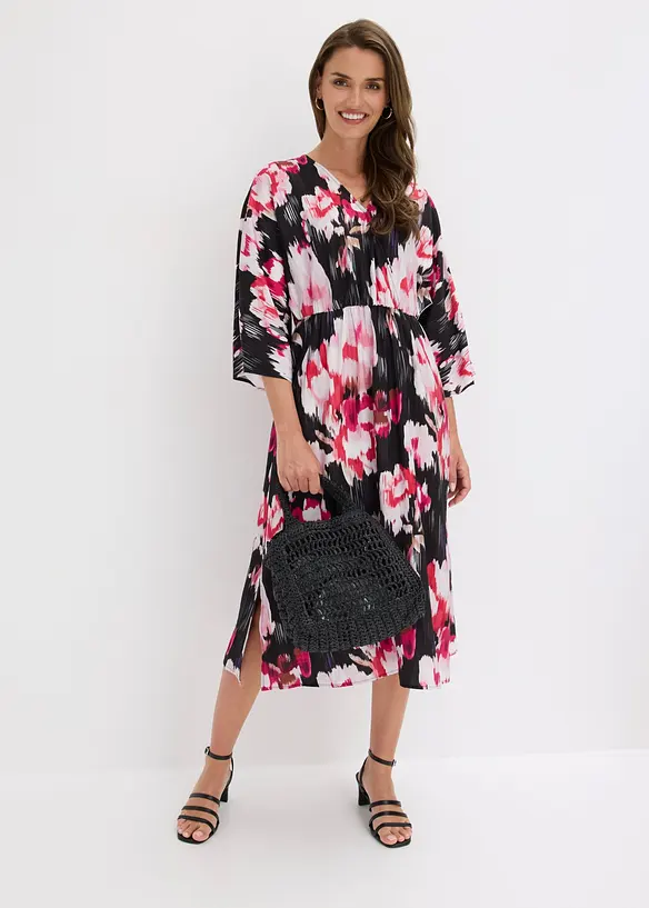 Midikleid aus flie&szlig;endem Viskose-Mix, bonprix
