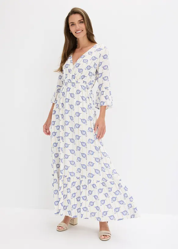 Robe longue en viscose textur&eacute;e &agrave; effet brillant, bonprix