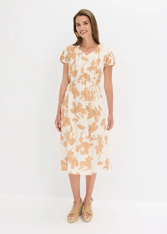 Midikleid aus flie&szlig;endem Viskose-Mix, bonprix