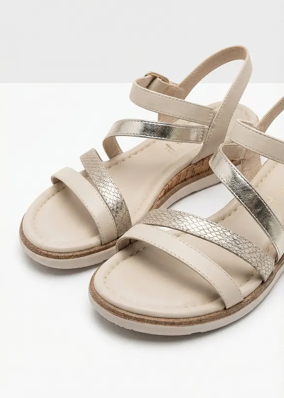 Tamaris Keilsandaletten in Metallic-Optik, Tamaris