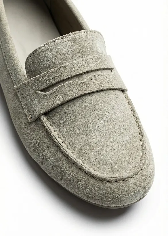 Mocassins en cuir velours, bonprix