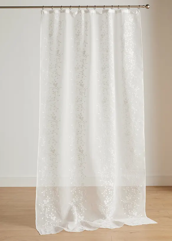 Gardine mit Stickerei, mit verdeckten Schlaufen (1er Pack), bonprix