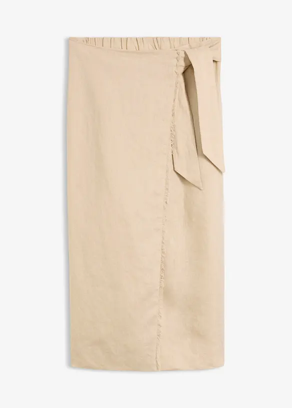 Jupe midi 100&nbsp;% lin, bonprix