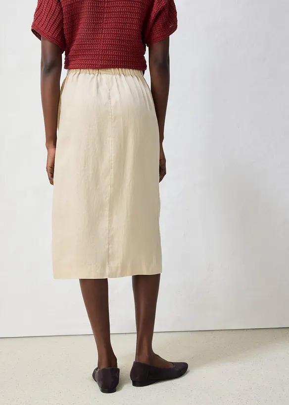 Jupe midi 100&nbsp;% lin, bonprix