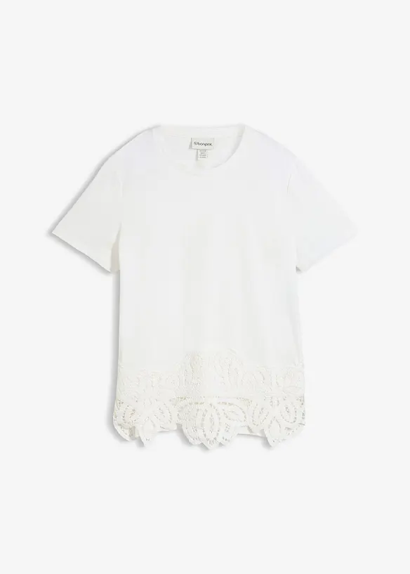 T-shirt avec soie et dentelle au crochet, bonprix