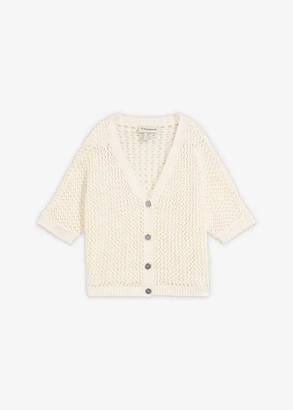 Gilet en maille ajour&eacute;e, bonprix