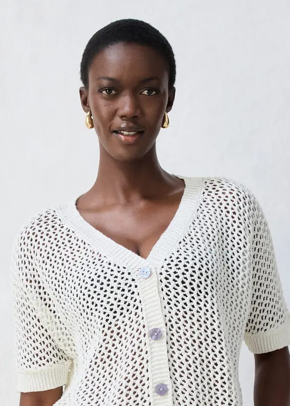 Gilet en maille ajour&eacute;e, bonprix