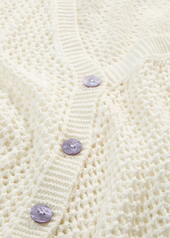 Gilet en maille ajour&eacute;e, bonprix