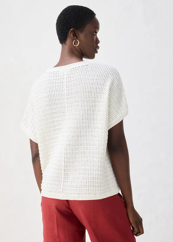 Ajour-Pullover aus Viskose-Mix, bonprix