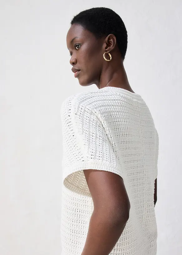 Ajour-Pullover aus Viskose-Mix, bonprix