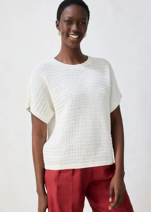 Ajour-Pullover aus Viskose-Mix, bonprix