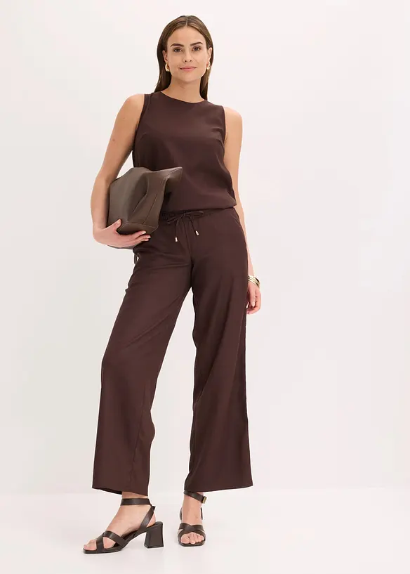 Pantalon large &agrave; pinces, bonprix