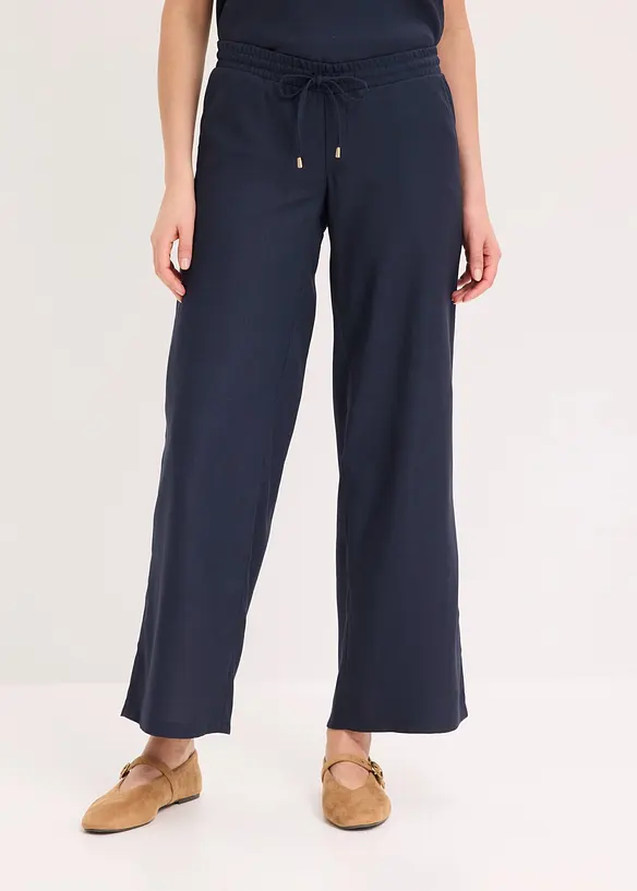 Pantalon large &agrave; pinces, bonprix