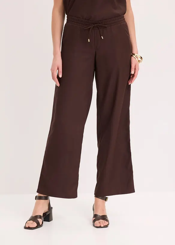 Pantalon large &agrave; pinces, bonprix