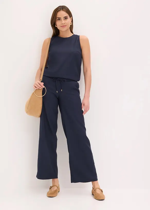 Pantalon large &agrave; pinces, bonprix