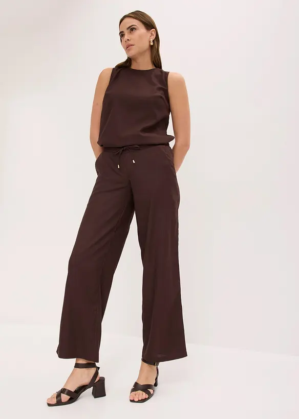 Pantalon large &agrave; pinces, bonprix
