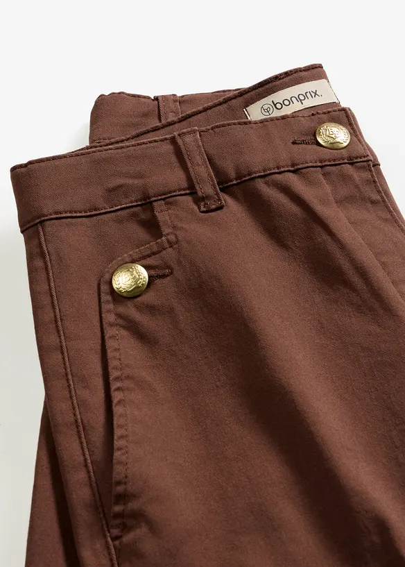 Wide Leg Bermuda aus elastischer Twillware, bonprix