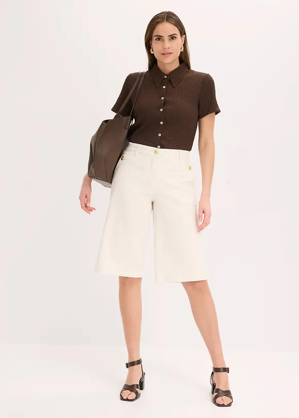 Bermuda large en twill extensible, bonprix
