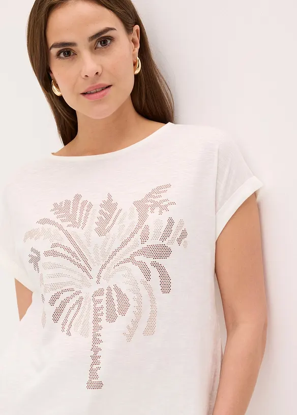 Shirt aus Baumwolle mit Nietenapplikation, bonprix