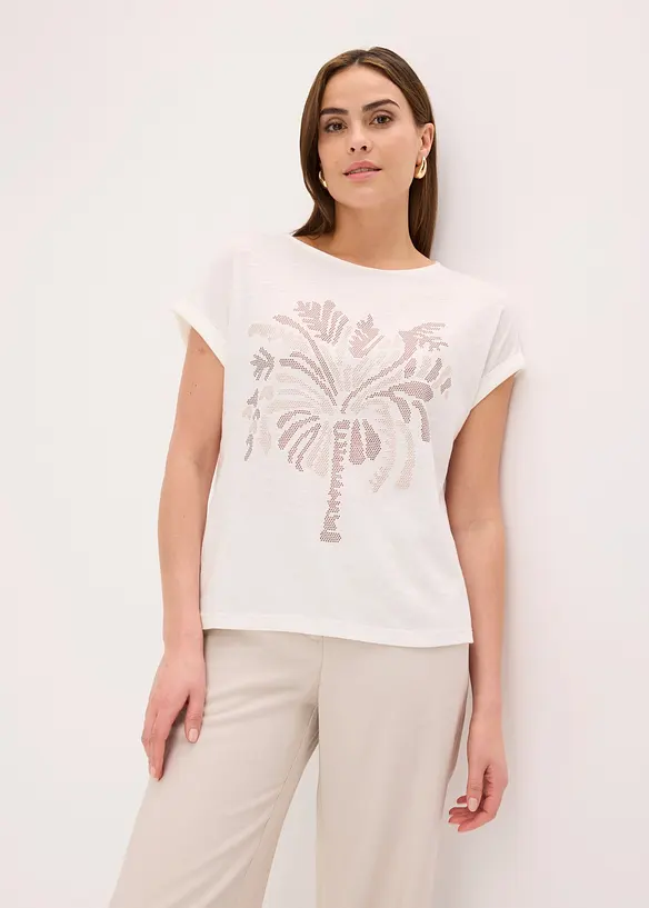 Shirt aus Baumwolle mit Nietenapplikation, bonprix