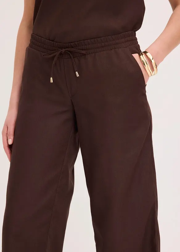 Pantalon large &agrave; pinces, bonprix