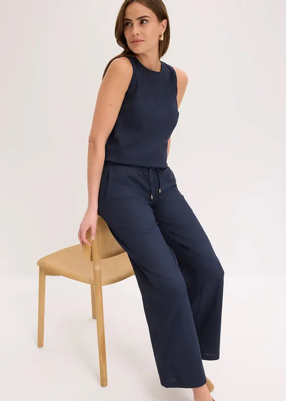 Pantalon large &agrave; pinces, bonprix