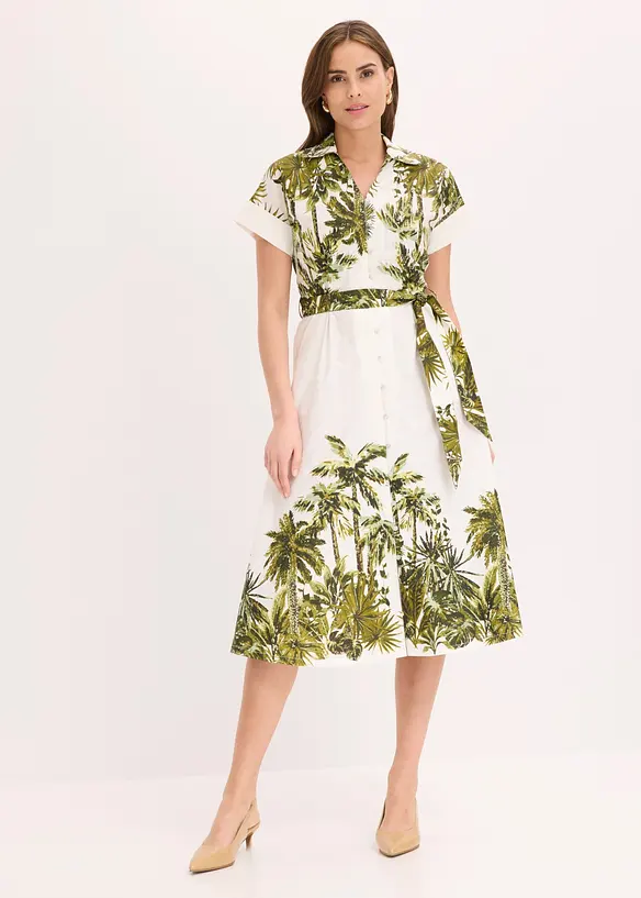 Robe-chemise avec lien &agrave; nouer, bonprix