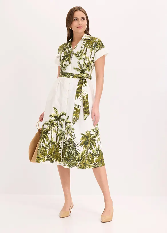 Robe-chemise avec lien &agrave; nouer, bonprix