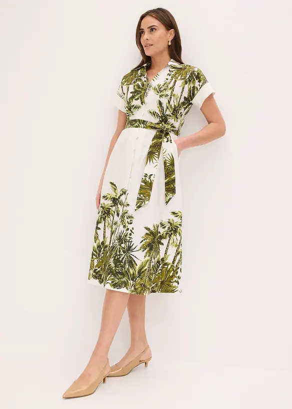 Robe-chemise avec lien &agrave; nouer, bonprix