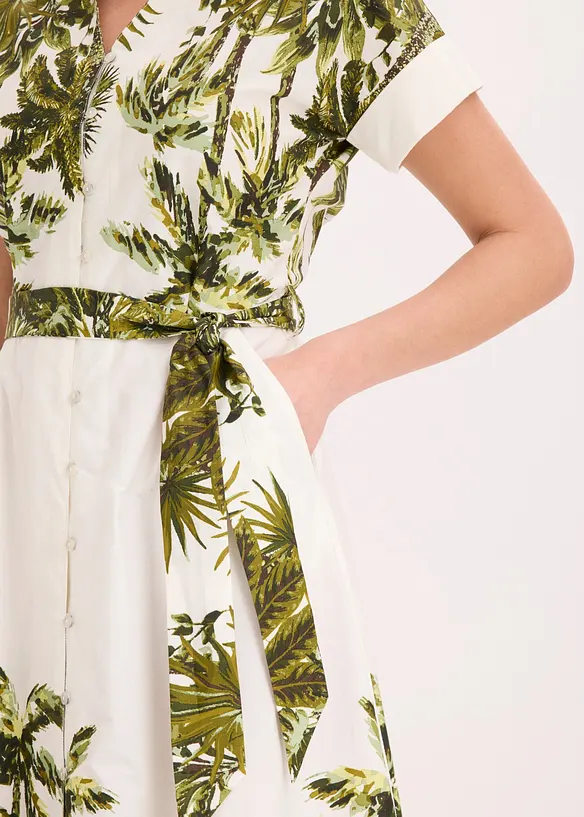 Robe-chemise avec lien &agrave; nouer, bonprix