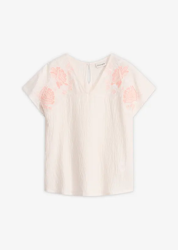 Blouse &agrave; broderies florales, bonprix