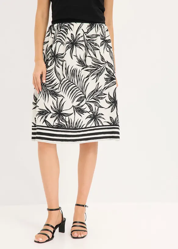 Jupe &agrave; taille &eacute;lastiqu&eacute;e, bonprix