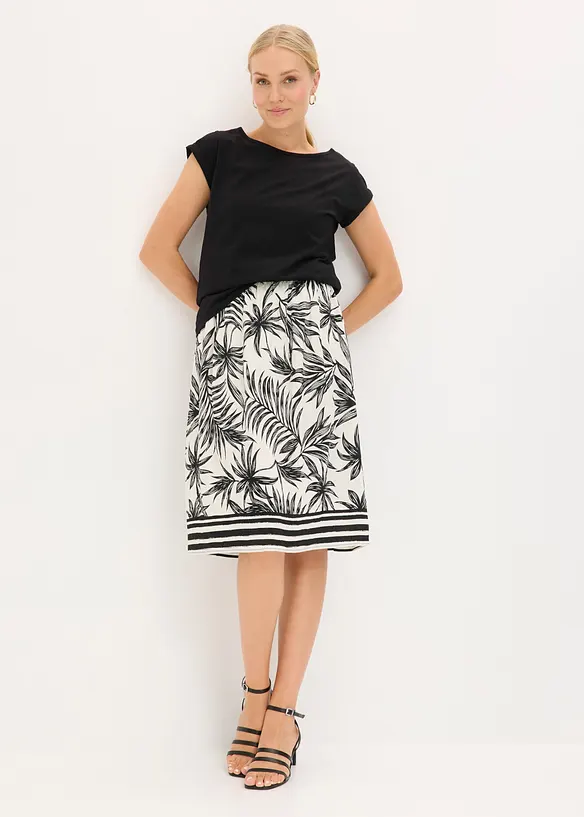 Jupe &agrave; taille &eacute;lastiqu&eacute;e, bonprix