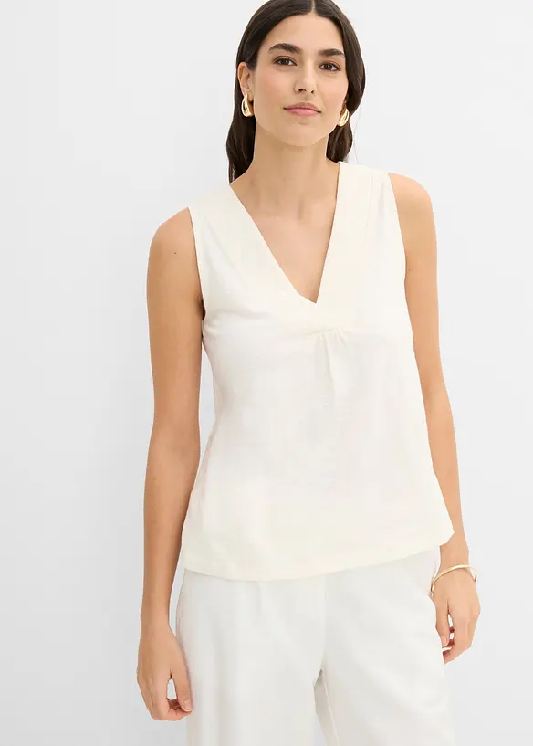 Top en coton brod&eacute;, bonprix