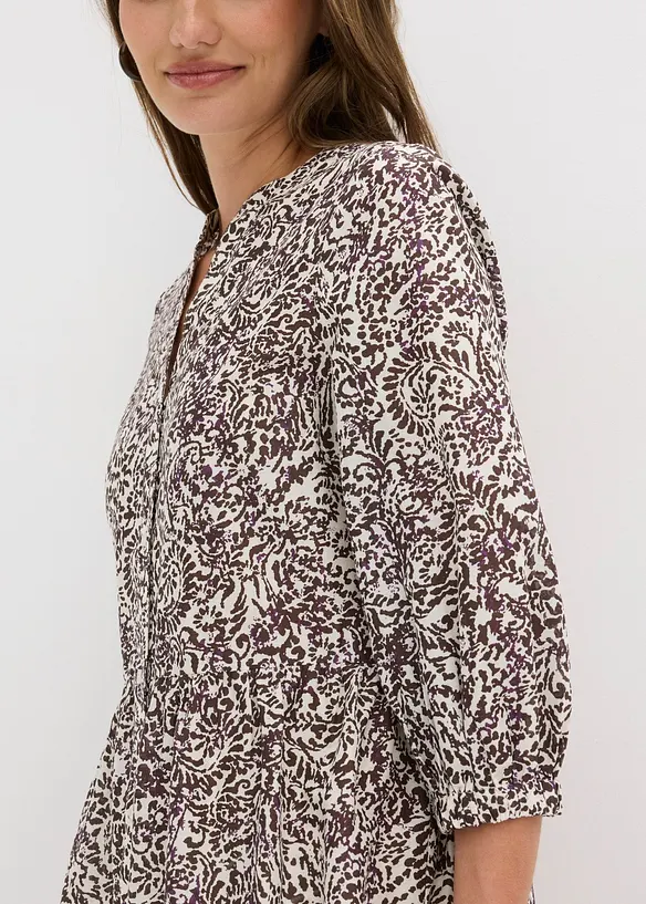 Robe midi en l&eacute;ger voile de coton, bonprix