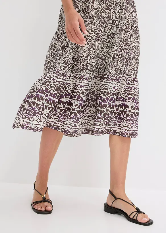 Robe midi en l&eacute;ger voile de coton, bonprix