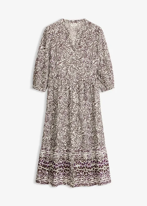 Robe midi en l&eacute;ger voile de coton, bonprix