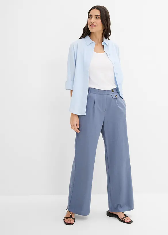 Pantalon large &agrave; pinces, bonprix