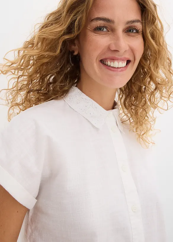 Chemisier en coton &agrave; broderie anglaise, bonprix