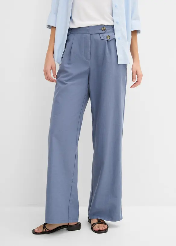 Pantalon large &agrave; pinces, bonprix
