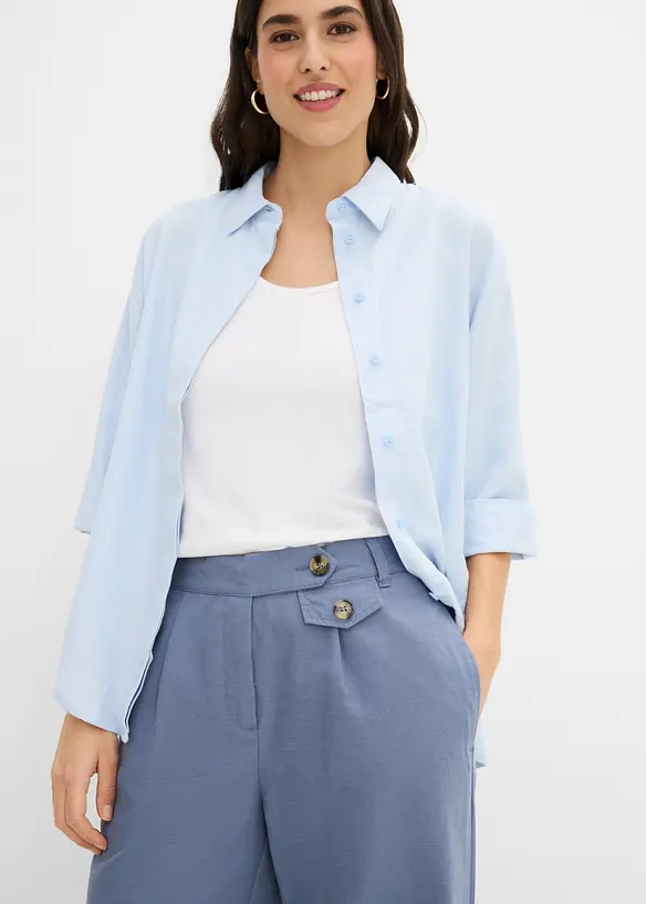 Pantalon large &agrave; pinces, bonprix