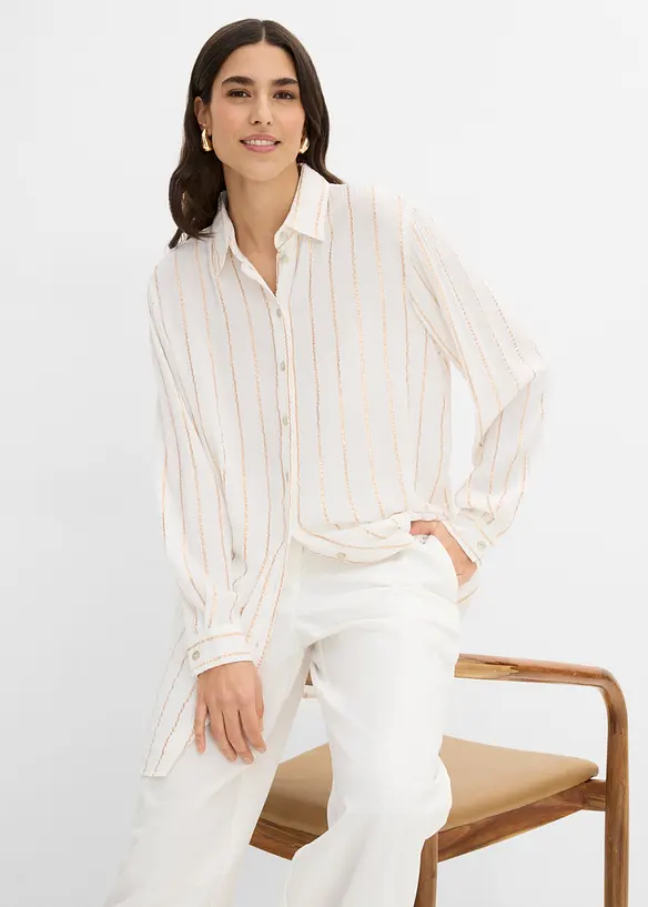 Longbluse mit Glitzereffekt, bonprix