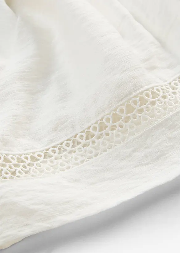 Blouse manches courtes  avec dentelle, bonprix