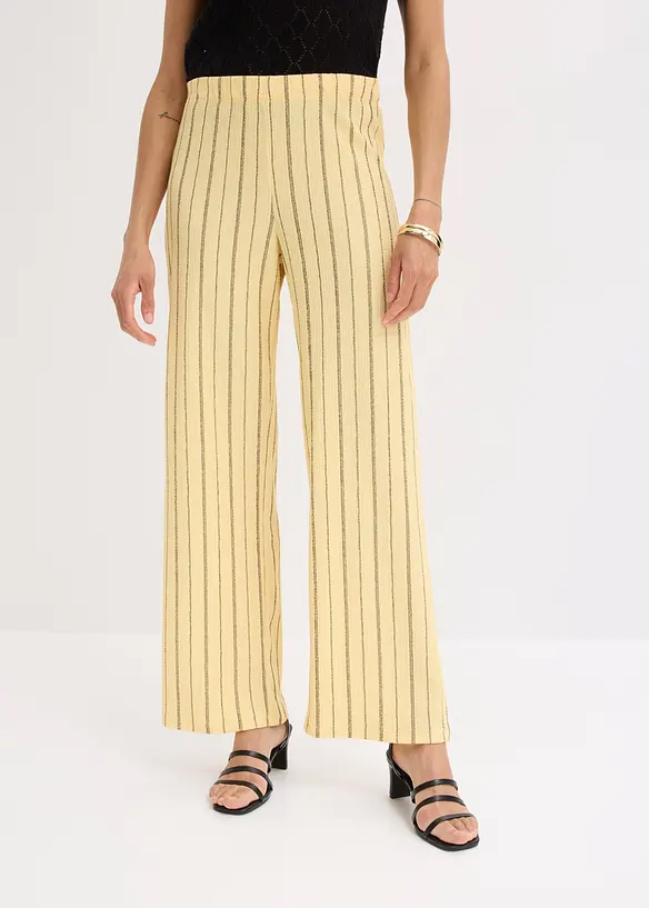Pantalon taille &eacute;lastiqu&eacute;e en jersey textur&eacute;, bonprix