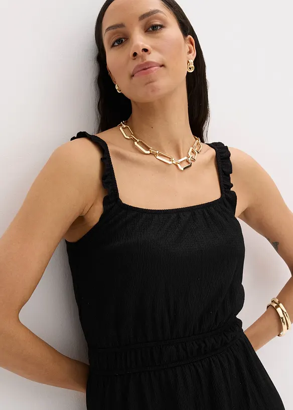 Maxikleid aus strukturiertem Jersey, bonprix