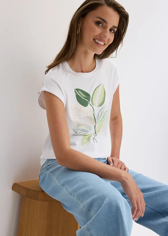 T-shirt en coton extensible, bonprix