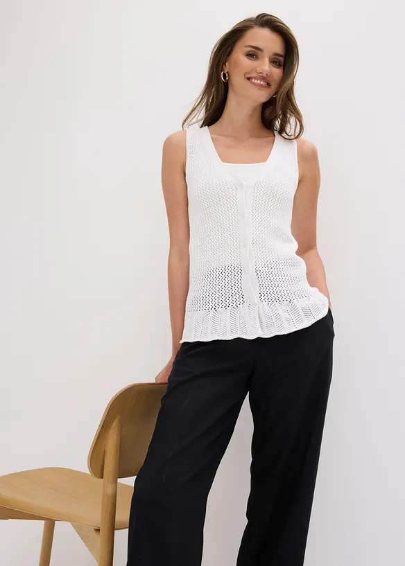 Gilet sans manches en maille, bonprix