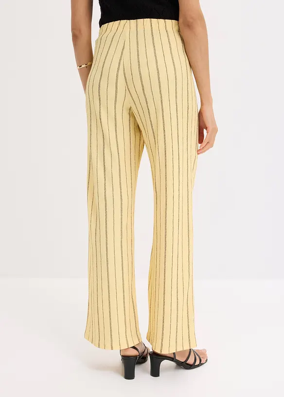 Pantalon taille &eacute;lastiqu&eacute;e en jersey textur&eacute;, bonprix